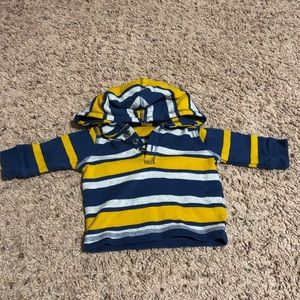 3 mo Tucker & Tate hoodie - blue and yellow stripe